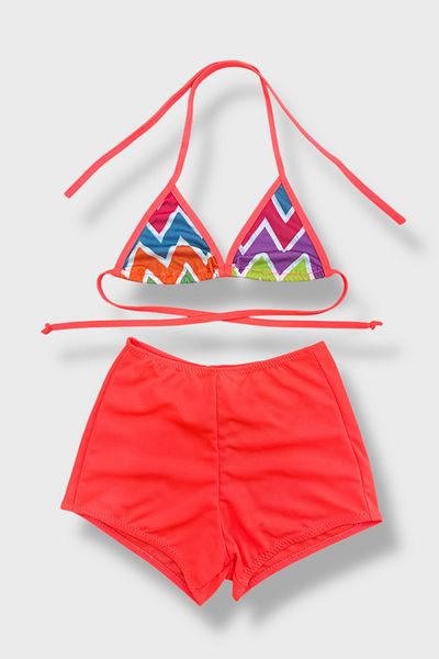 Nilmay mayo Girl's Bikini Set with Shorts