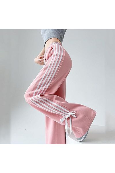 The Champ Clothing Pantaloni de sport pentru femei, cu trei dungi, cu picioare reglabile