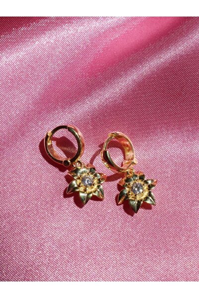 Reorah Collection Rapunzel Güneş Damlası Çiçek Küpe 925 Gümüş-altın Kaplama