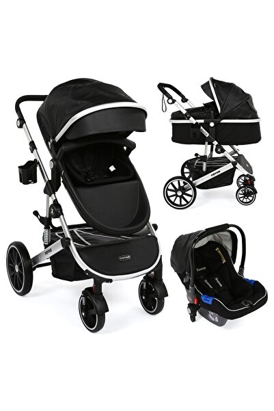 YOYKO Ultra Lüx Capsule Egg Travel Sistem Bebek Arabası Siyah Silver