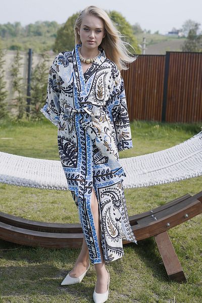 Mita Concept Linen Bat Sleeve Kimono