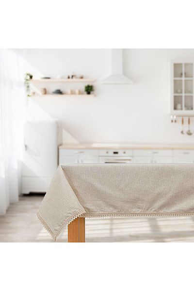 Homelux Fata de Masa 140X220 Cm Bumbac Marglinene Dantelata Bej