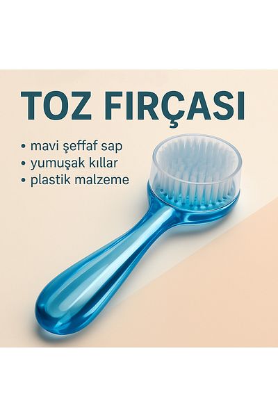Nano Absolute Blue Transparent Prosthetic Nail Dust Brush Facial Cleansing Brush
