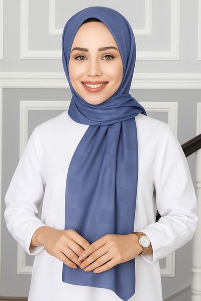 mim eşarp Şal cu model de tablă jacquard argintiu Emproyal 75x190 cm
