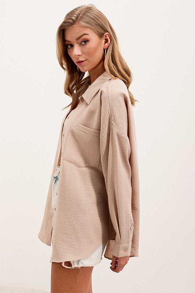 GABRİA Gabria Single Pocket Linen Shirt