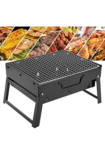 Depox Charcoal Grill, Portable, Stainless Steel, 35x26x20cm, Black