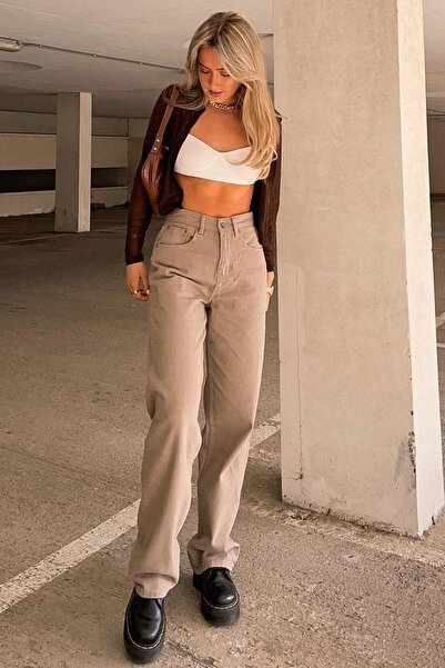Madmext Mad Girls Bej Palazzo Jean Mg1247
