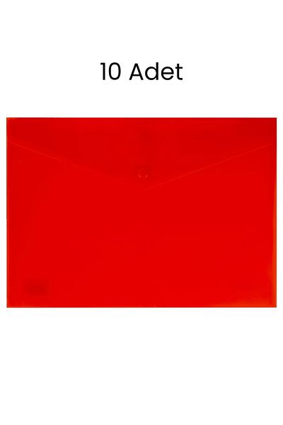 inox İnox Eco Snap File Document Envelope Red 10 Pieces