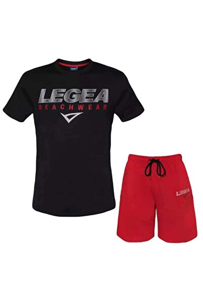 Legea Legea regular fit t-shirt and shorts set, Black/Red, L INTL