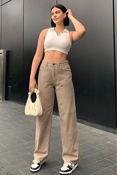 Madmext Mad Girls Bej Palazzo Jean Mg1247