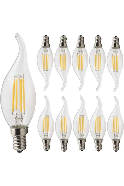 modi 10PCS E14 LED Filament Candle Bulb 4W 220V Energy Efficient Lighting
