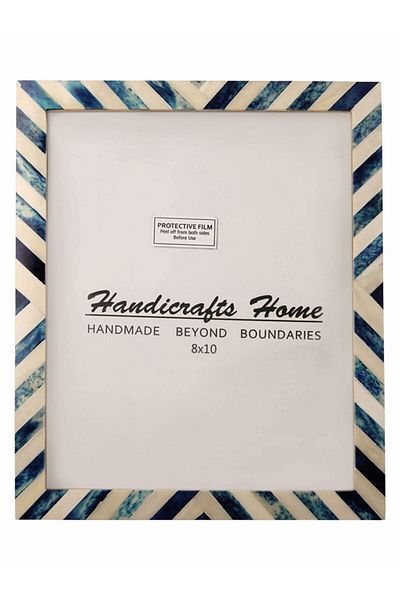 Artizanat Home photo frame, wood, blue/white, 20 x 25 cm
