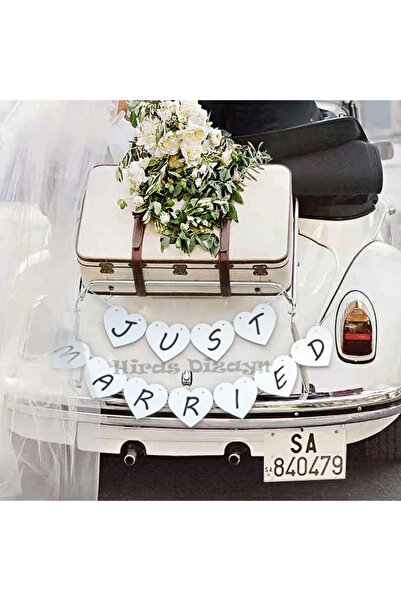 Hiras Dizayn Kalpli Just Married Düğün Banner Afişi Kına Gecesi Bride To Be B...