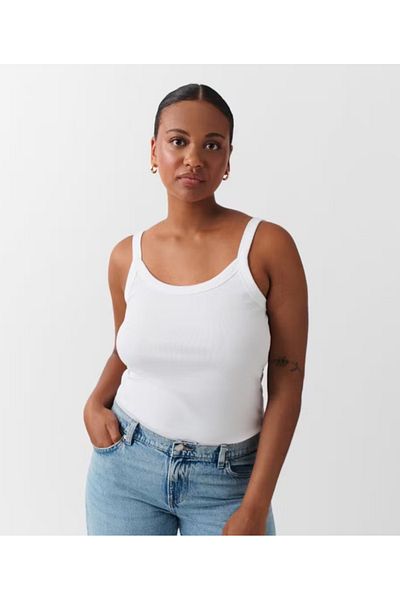 Madmext Λευκό Κοτλέ Look Basic εσώρουχο με λουράκι MG2236