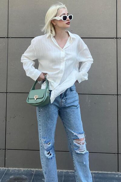 Madmext Açık Mavi Straight Fit Jean MG2031