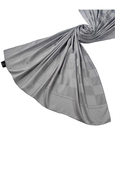 mim eşarp Σάλι Emproyal Ασημί Ζακάρ Σκακιέρα με σχέδιο 75x190 cm