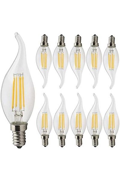 modi 10PCS E14 LED Filament Candle Bulb 4W 220V Energy Efficient Lighting