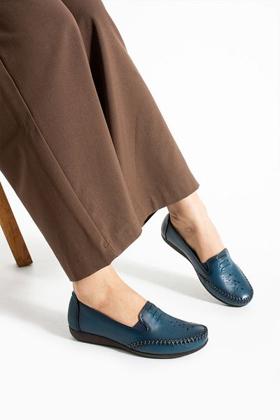 Getcho În apropiere, pantofi casual albastru din piele naturală pentru femei