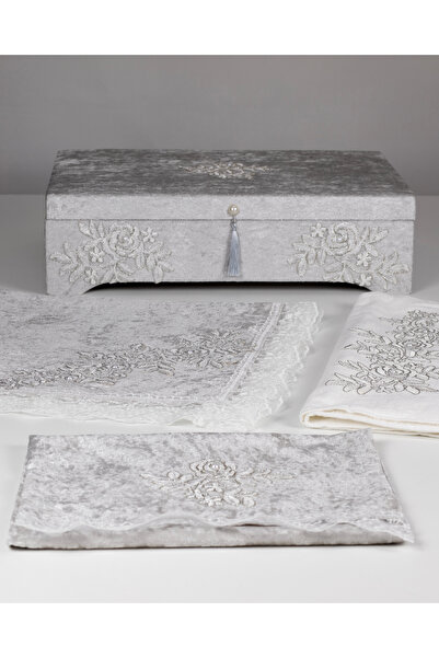 ceyizimdekor Fransız Güpür Sandıklı Bohça Seti