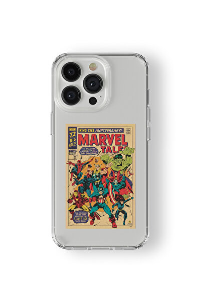 Space Star iPhone 16 Pro Max Uyumlu Marvel Tales Tasarım Baskılı Şeffaf Kılıf