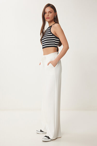 Lovelyİstanbul Wide Leg Modal Sweatpants Ecru Lub0099