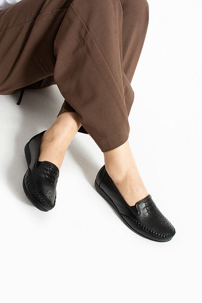 Getcho În apropiere, pantofi casual negri din piele naturală pentru femei