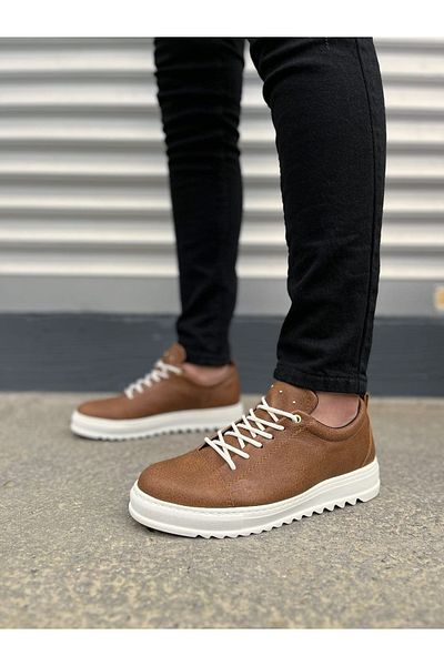 Zerenyus JY152 Cool Laced Skin Ανδρικά καθημερινά αθλητικά κλασικά παπούτσια - Λευκό μαύρισμα