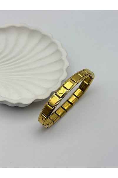 ilvesa shop İtalyan Charm Bileklik 6 Charmlı Kalp Gold Model