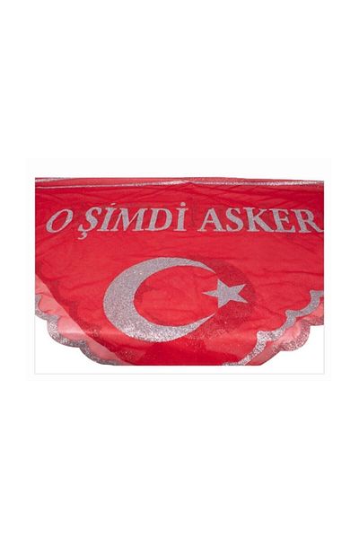 Lider That Now Soldier Shawl & Soldier Cover Red Color Flag Sequin Embroidered