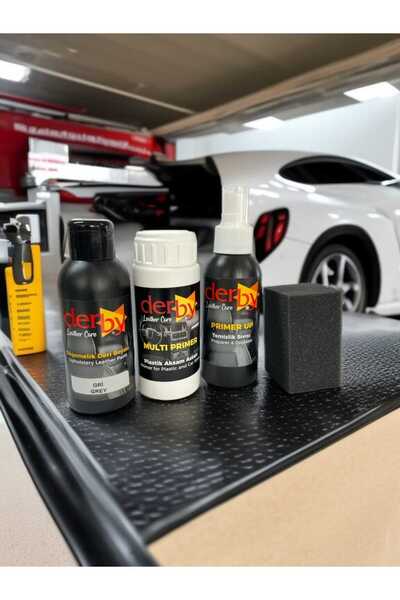 Derby Sağdıç Gri Oto Torpido Ve Iç Kapı Plastik Aksan Bakım Boyama Seti