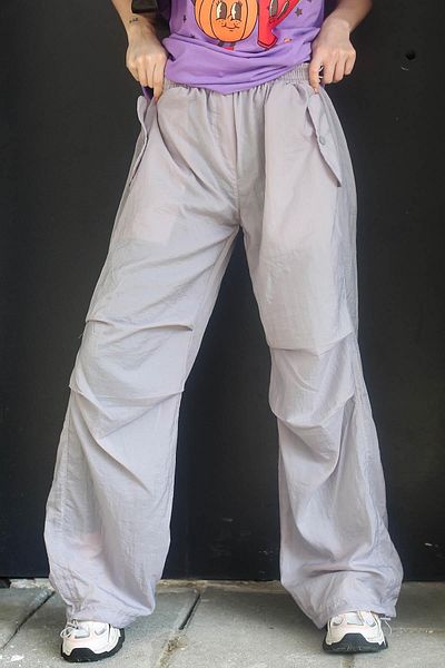 Madmext Gefärbte graue Parachute Jogger Damenhose Mg1726
