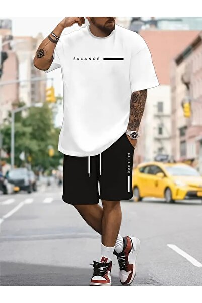 LAND MODA 2-Piece Set with Round Neck Short Sleeve Top and Shorts for Men, fo...