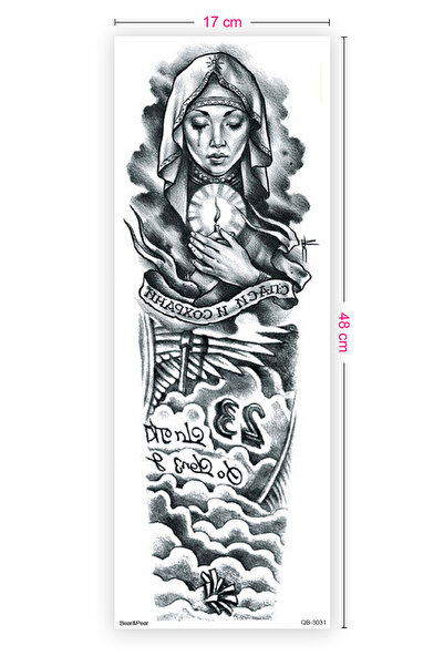 BP Tattoo Rahibe Dövmesi Kol Kaplama Geçici Kol Dövmesi