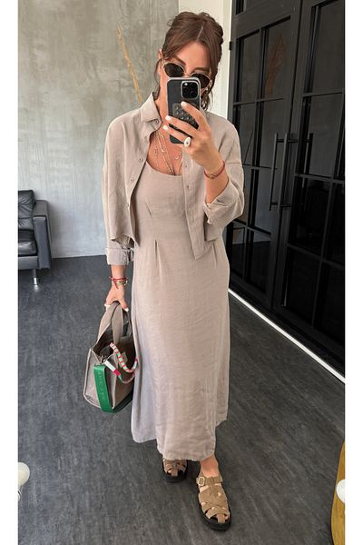 My Blog Mink Modal Shirt Dress Set - 51153