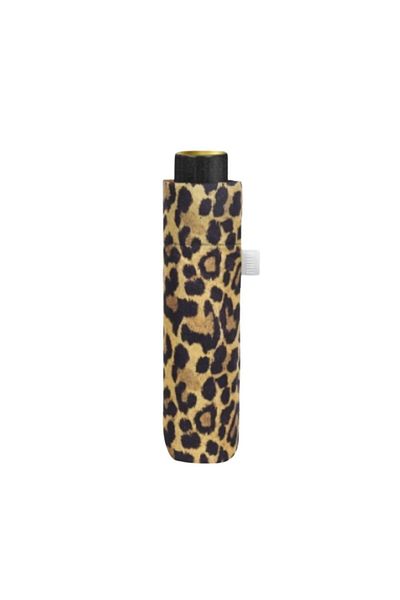 Perletti Mini manual umbrella, Perletti, leopard pattern, sand beige color
