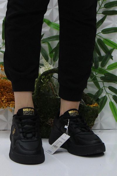 U.S. Polo Assn. Pantofi sport pentru femei Martha Black Gold Comfortable Original Product