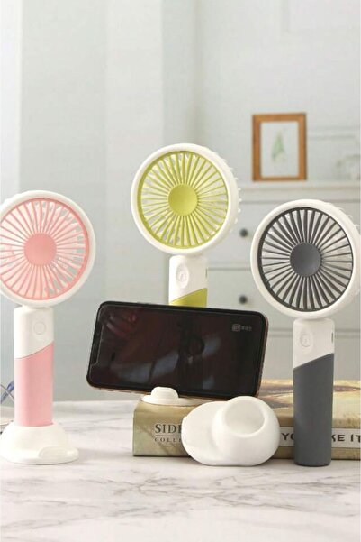OZN AKSESUAR Taşınabilir Mini Fan Üç Kademe Hız Telefon Tutucu Mini Vantilatör Serinletici El Fanı