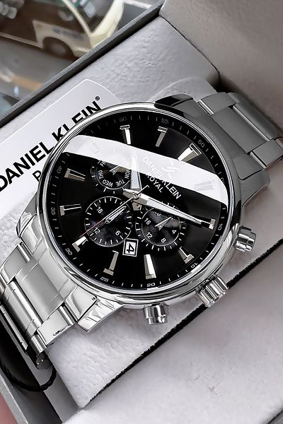 Daniel Klein Royal Original Men's Wristwatch - 3 Atm Waterproof with Silver Color Steel Band Gift Bracelet Dkh4575C3