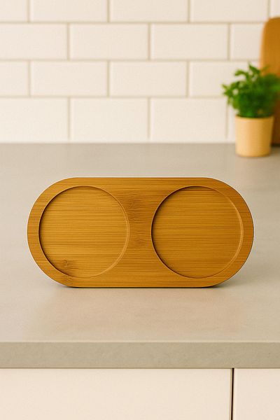DolphFin Wooden Round Compartment Presentation Serving Plate Elegant and Decorative
