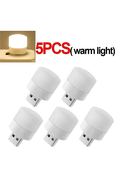Choice 5 قطع - مصابيح طاولة LED دافئة مزودة بمنفذ USB وإضاءة ليلية صغيرة لقرا...