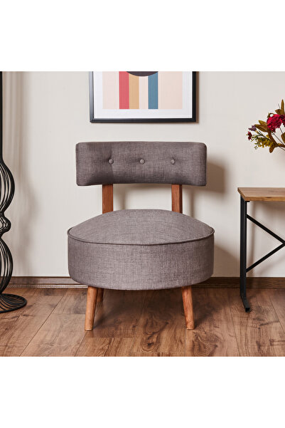 Just Home Yuvarlak Berjer - Gri - 71x64x64 cm