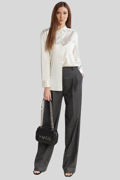 HUGO Regular Fit Women's Trousers Gray