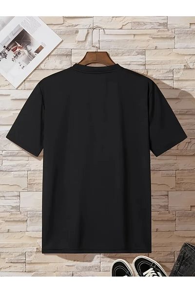 Mythologie Tricou Black Card - Manecă scurtă cu decolteu oversize imprimat