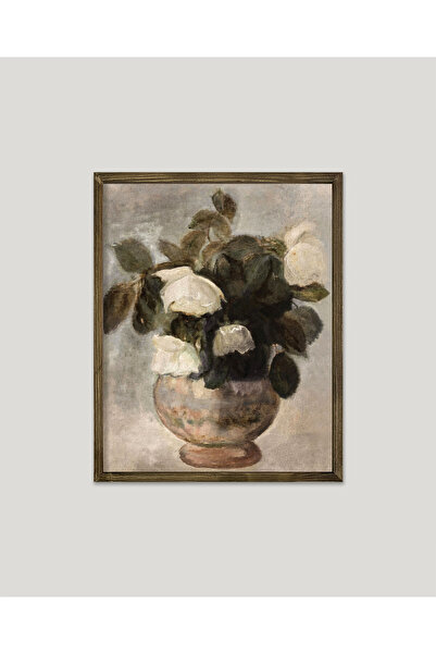 Vetro Design Αφίσα με κορνίζα με λευκές παιώνιες