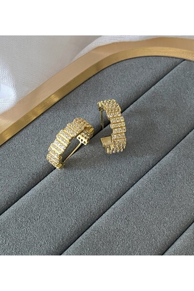 H&S AKSESUAR IŞIL IŞIL ZİRKON TAŞLI MERS KÜPE