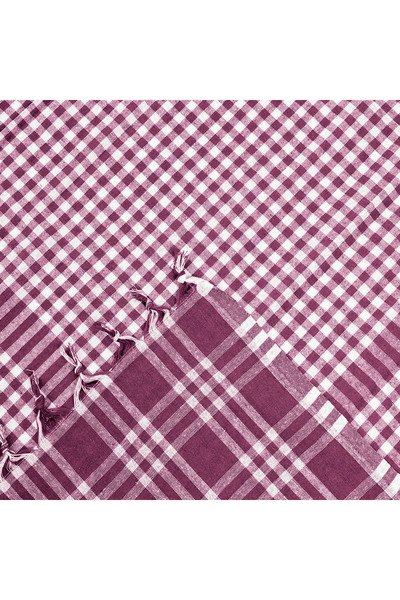 Evidea Soft Ekoseli Piknik Örtüsü - Bordo - 165x165 cm