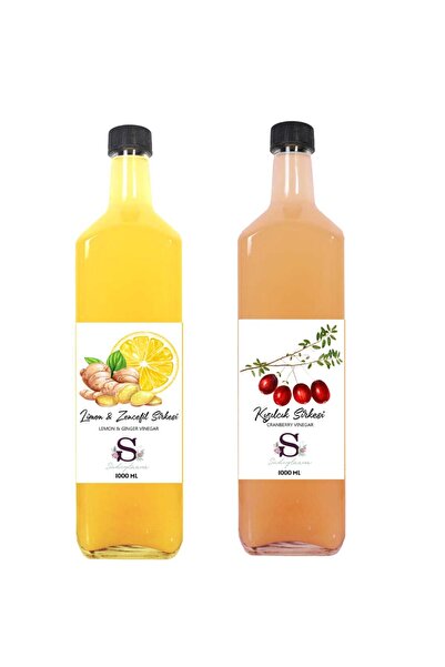 Süheylaana Doğal Limon & Zencefil Sirkesi 1000 Ml - Doğal Kızılcık Sirkesi 10...