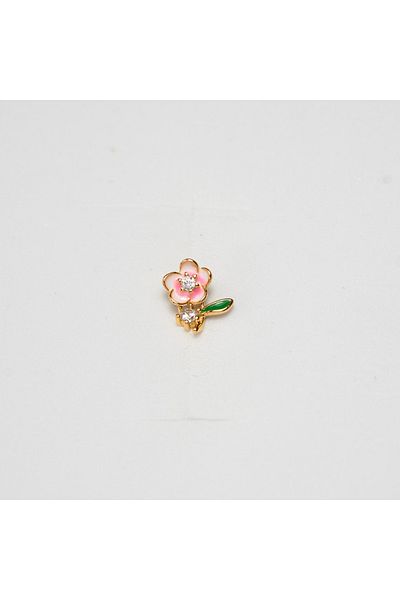 Piercing by Sever Pink Mined Flower Leaf Steel Piercing Gold/Gold Color, Transparent Stone (Targus Helix Conch Flat)