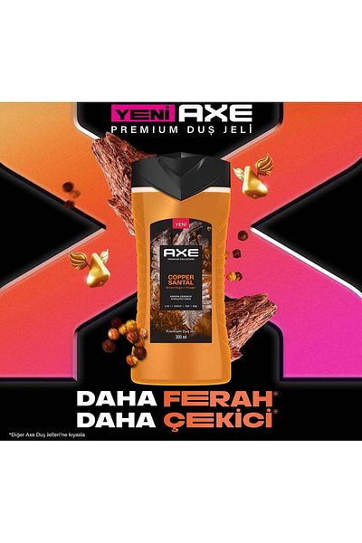 Axe Premium Collection Shower Gel Copper Santal 3 in 1 Body Hair Face 300 ml