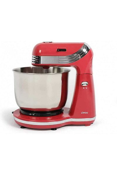 DomoClip Mixer Cu Bol Rotativ Din Inox Livoo DOP137RC 250W 6 Viteze